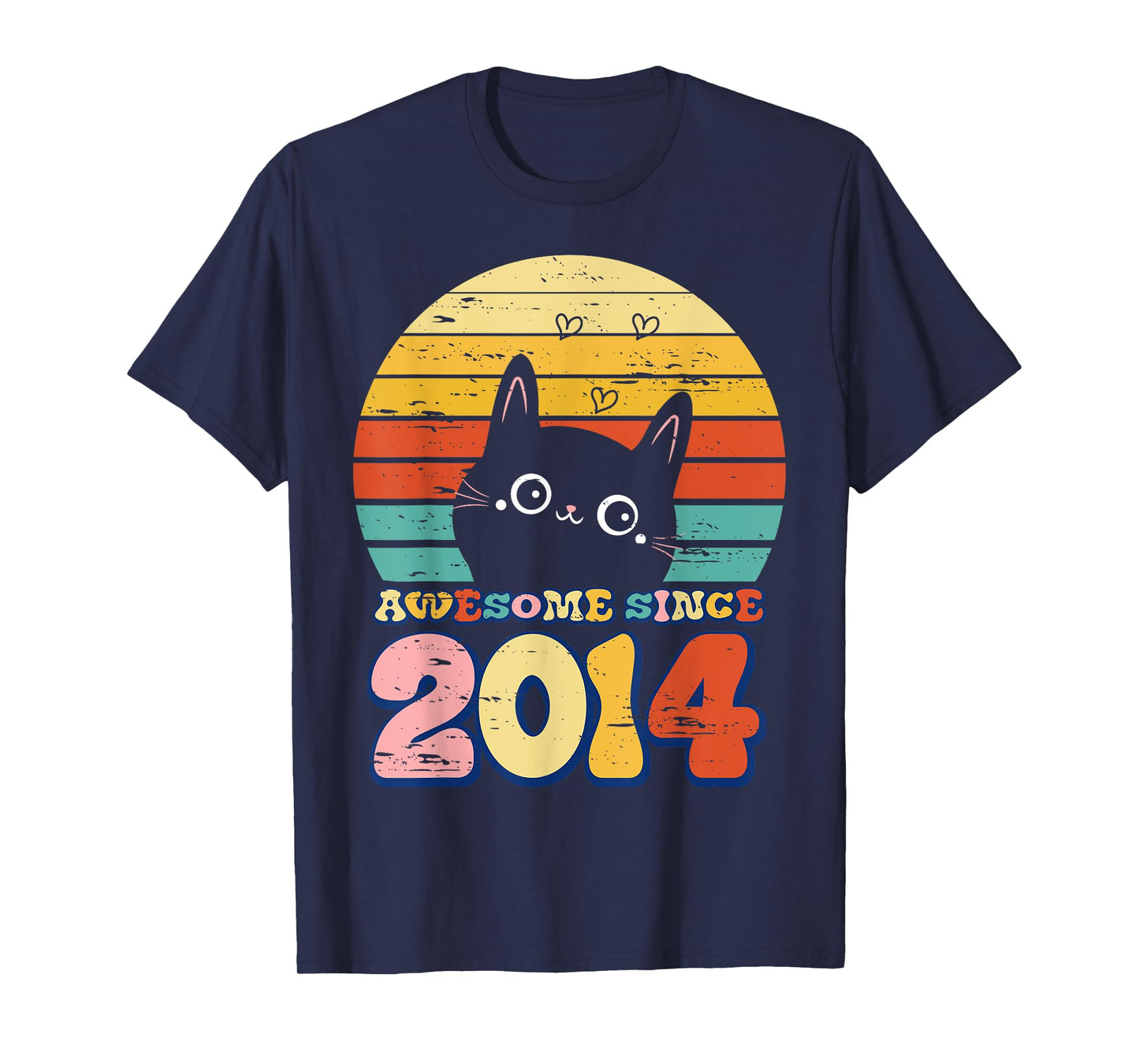 Awesome Since 2014 Tee Cat For Girl Boy Its My 11th Birthday T-Shirt