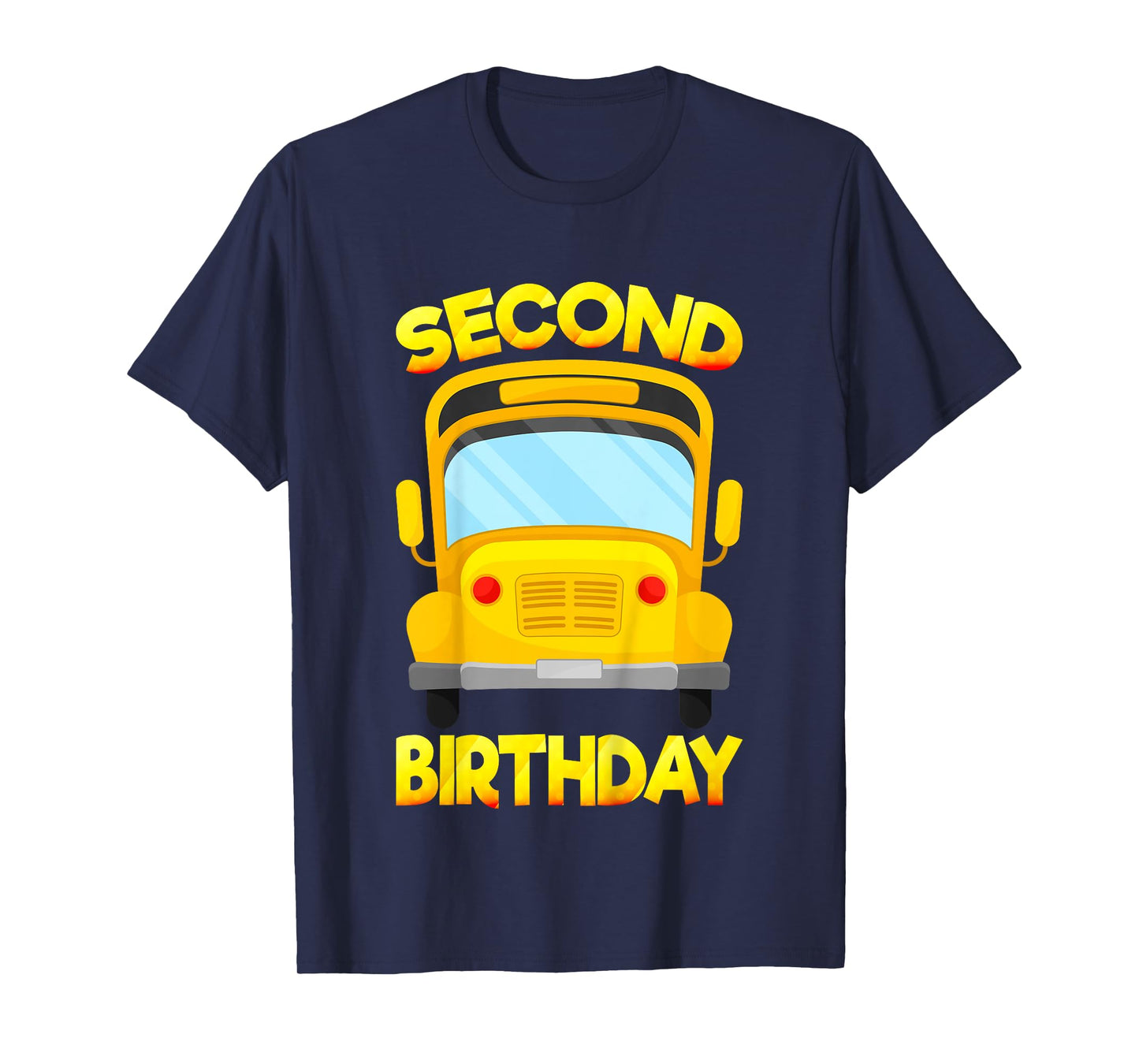 Kids 2 Years Old Kids 2nd Birthday Second School Bus Birthday T-Shirt