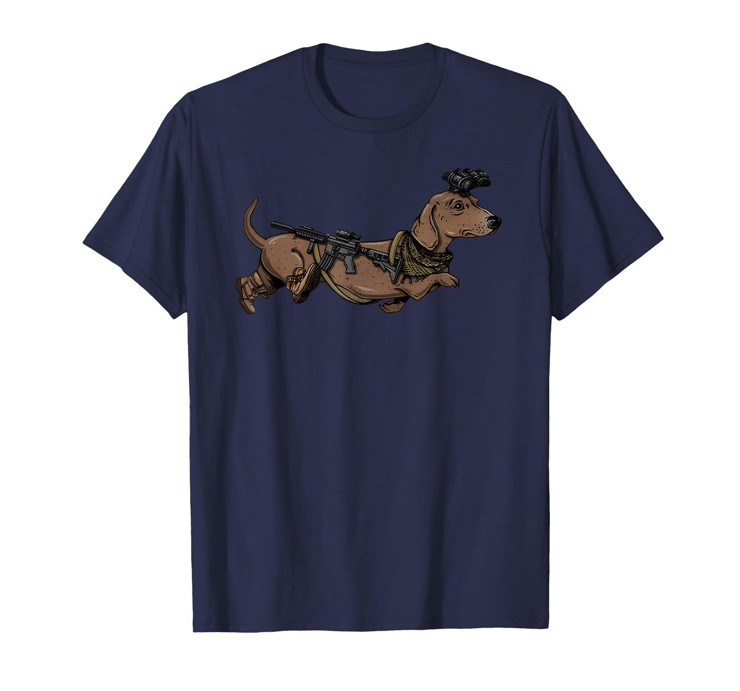 Funny Dog Dachshund With NVG Meme Tactical Wiener T-Shirt for Men Women