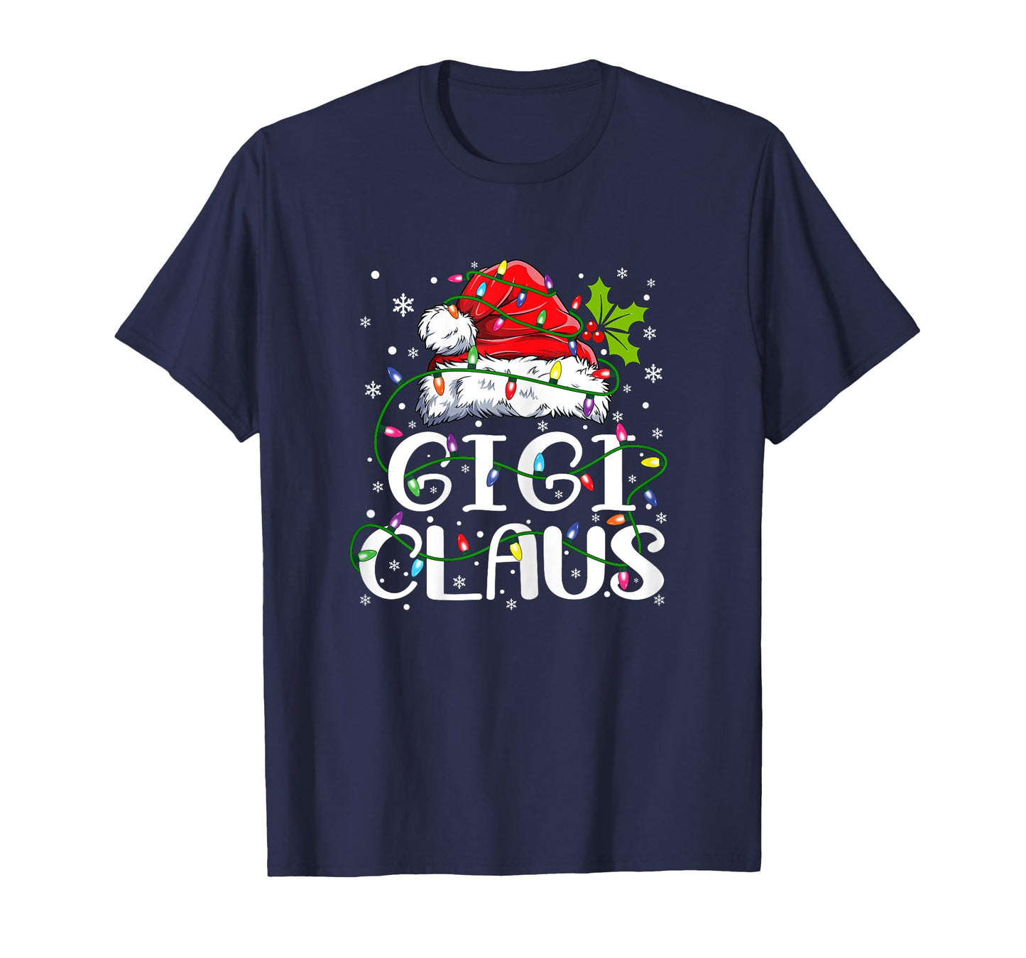 Gigi Claus Shirt Christmas Lights Pajama Family Matching T-Shirt