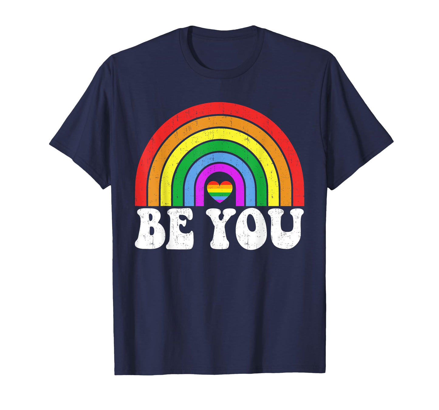 Gay Pride LGBTQ Ally Retro Rainbow LGBT Support Men Women T-Shirt