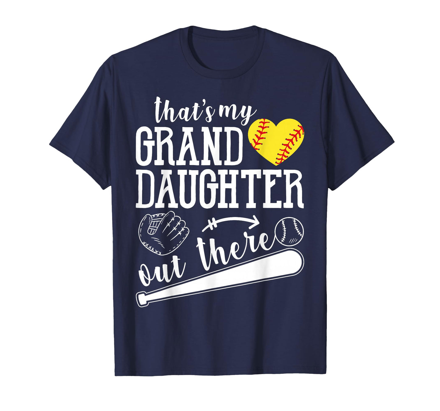 That's My Granddaughter Out There Softball Heart Support T-Shirt
