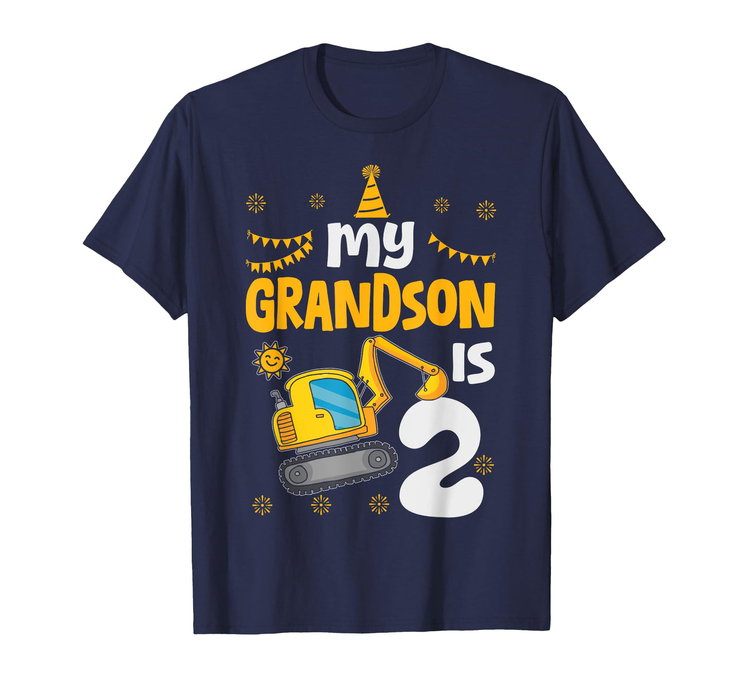 My Grandson Is 2 2nd Birthday Boy Digger Construction T-Shirt