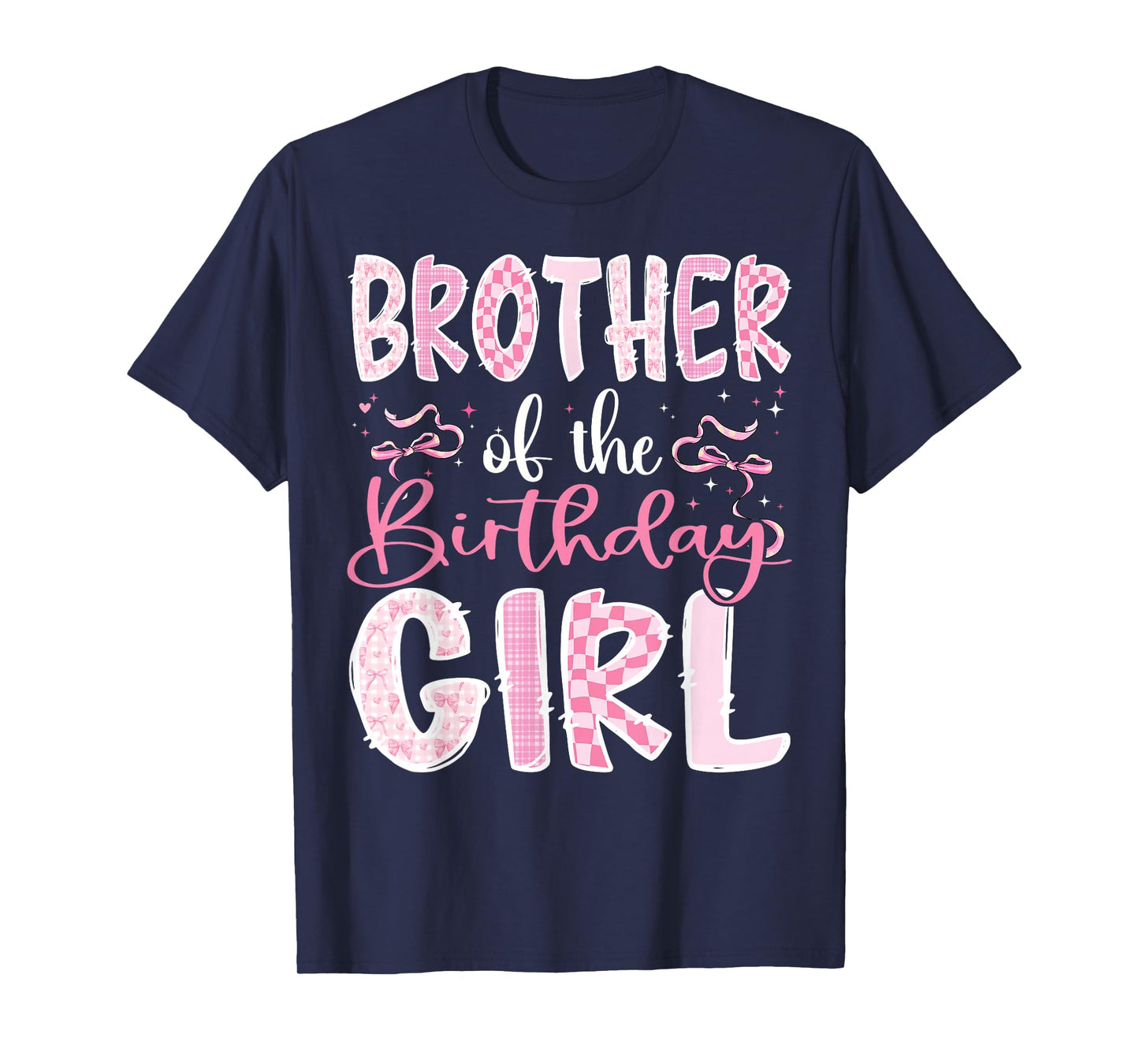 Brother of The Birthday Girl Pink Coquette Bow Family T-Shirt