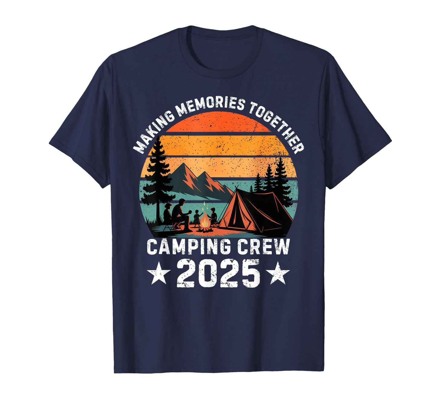 Family Camping Crew 2025 Outdoor Camper Group Matching T-Shirt