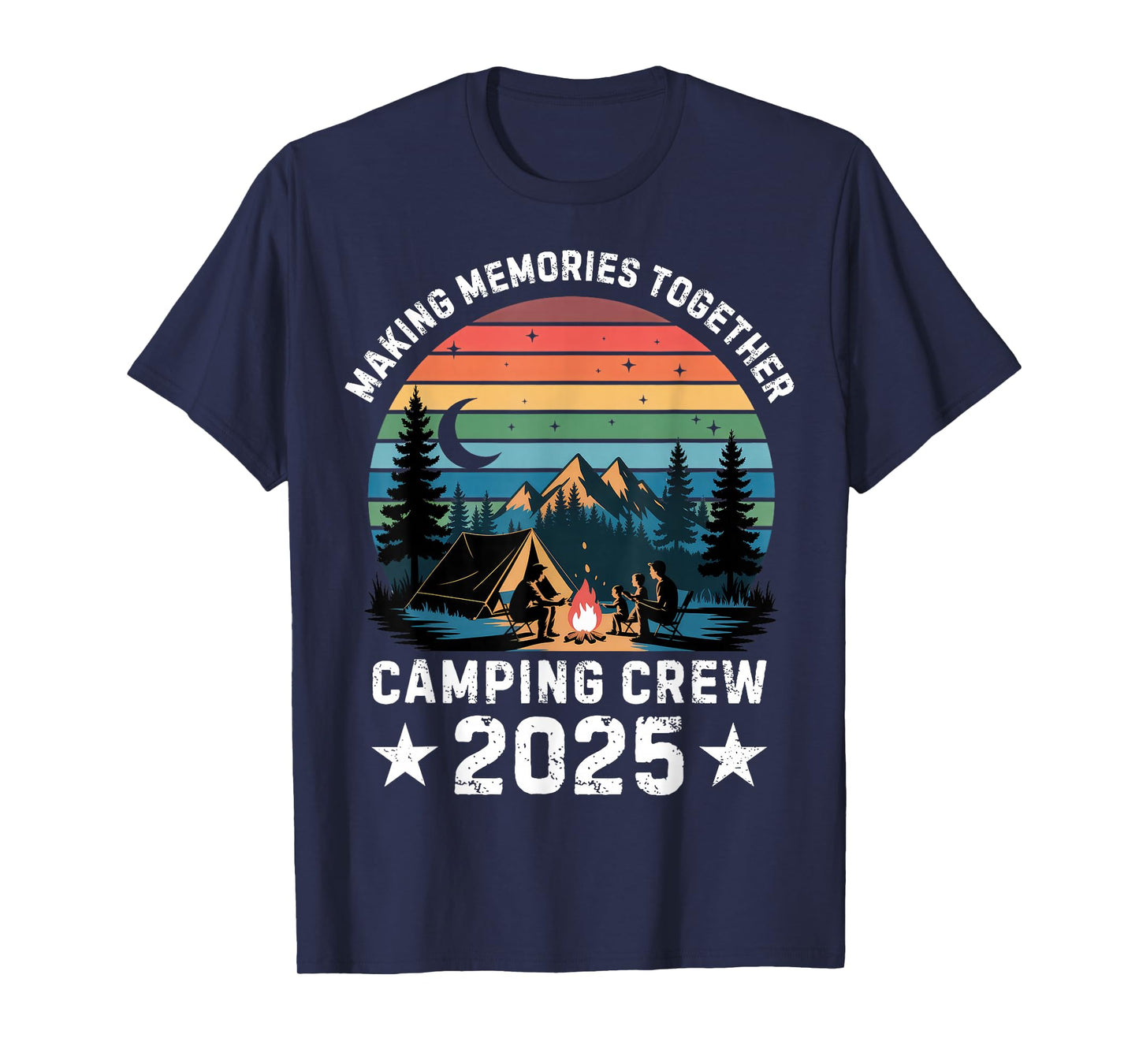 Family Camping Crew 2025 Outdoor Camper Group Matching T-Shirt
