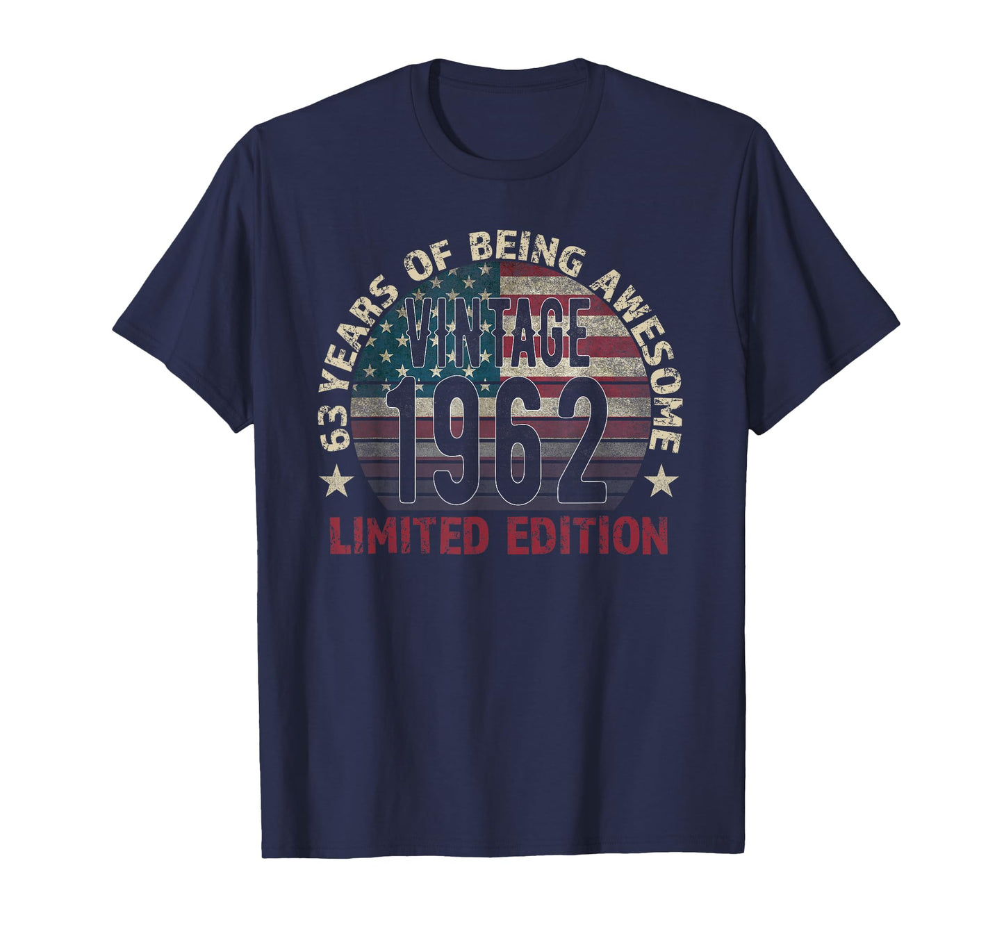 63th Birthday Gift men Vintage born 1962 turning 63 Year Old T-Shirt