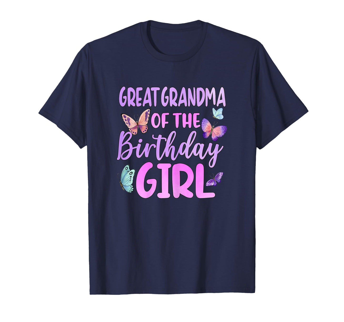 Great Grandma Of The Birthday Girl Butterfly Birthday Party T-Shirt