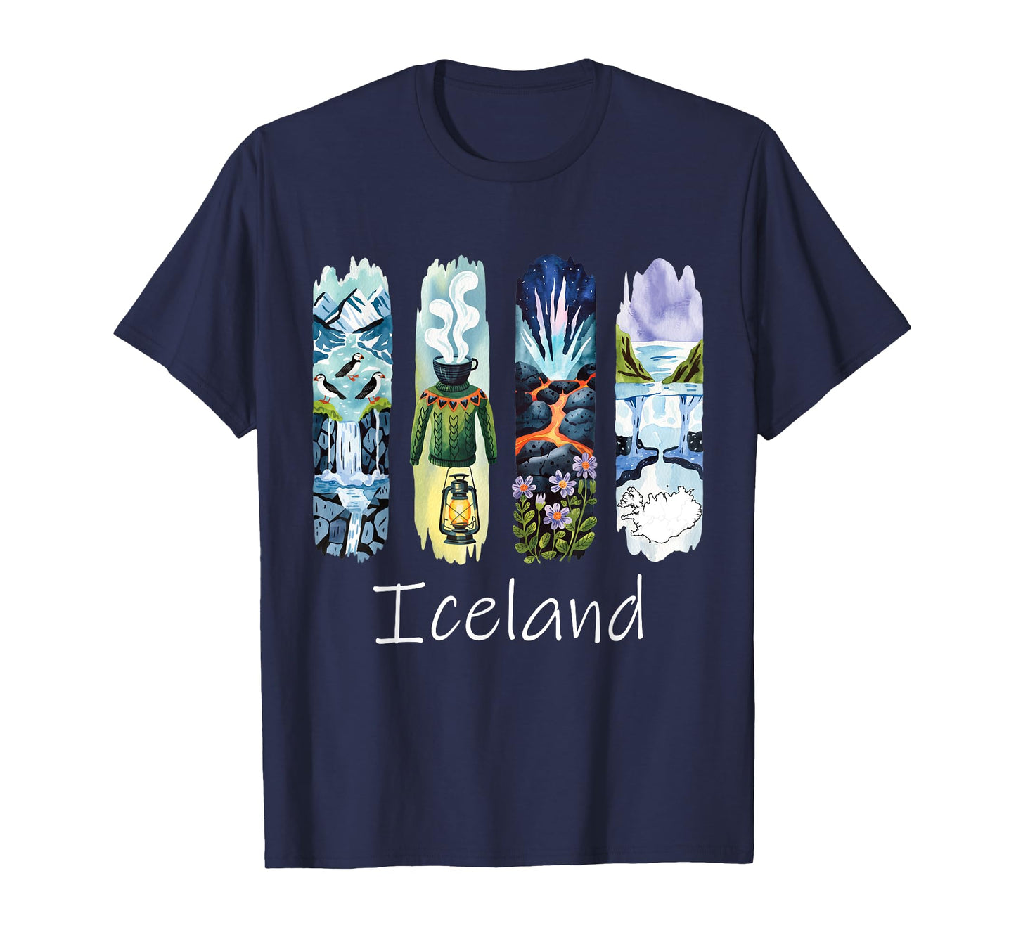 Iceland Brushstroke Icelandic Vacation Souvenir Iceland T-Shirt