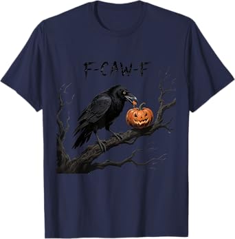 F-Caw-F Crow Bird Raven Gothic Cawing Grunge Scary Pumpkin T-Shirt