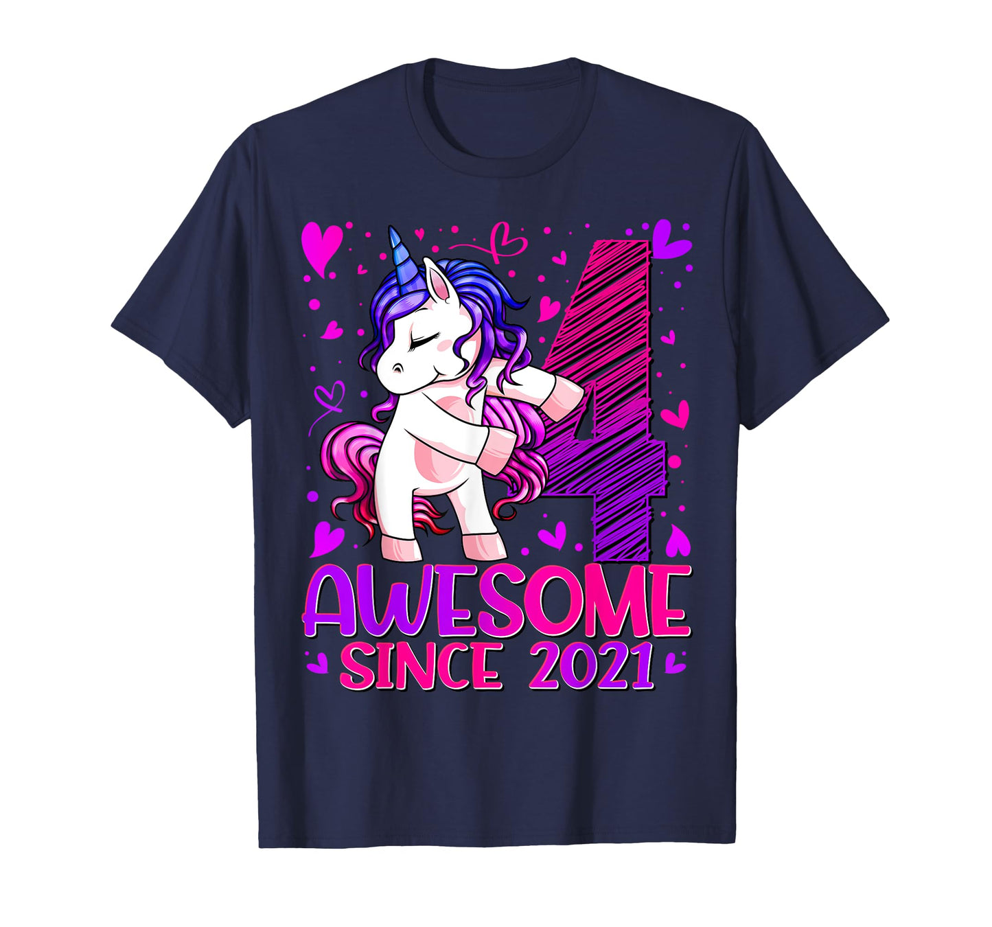 4 Year Old Unicorn Gifts For Girls 4th Birthday Girl Party T-Shirt