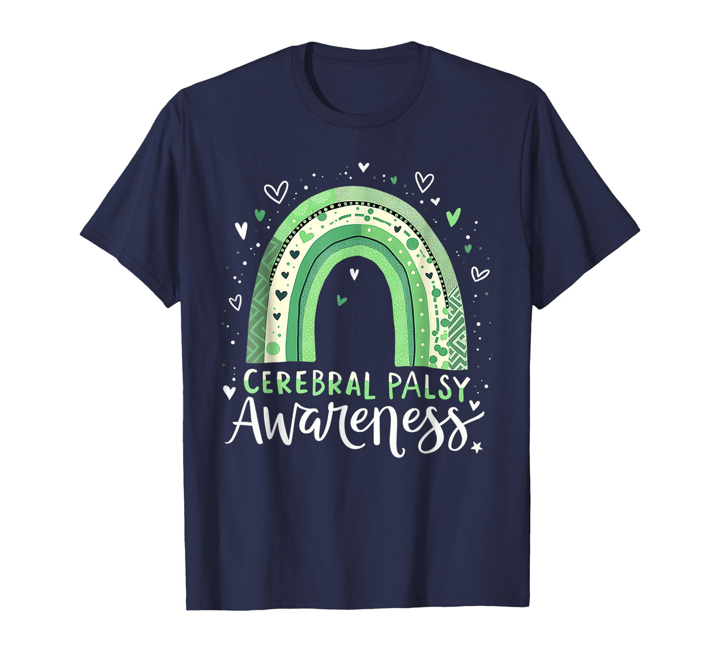 Rainbow In March We Wear Green Cerebral Palsy Awareness T-Shirt