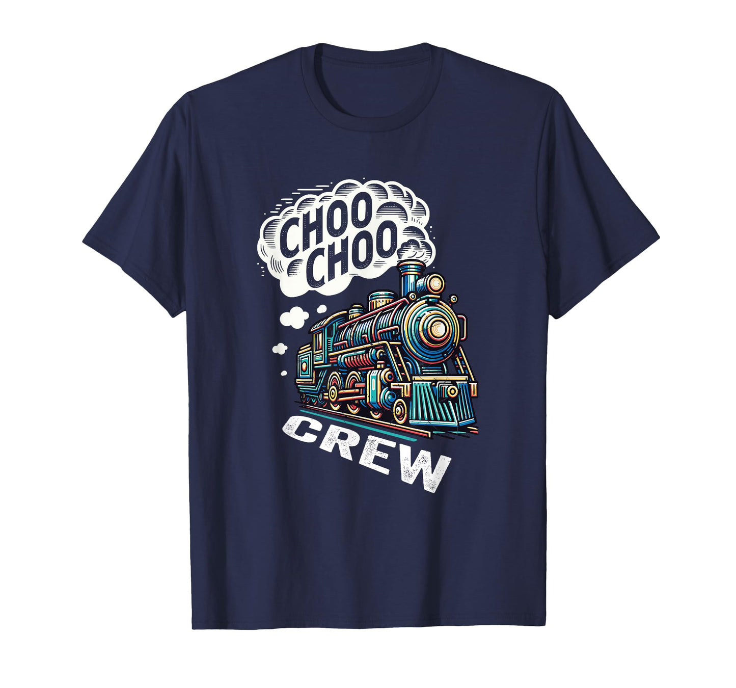 Choo Choo Crew Vintage Railroad Train Locomotive Kids T-Shirt