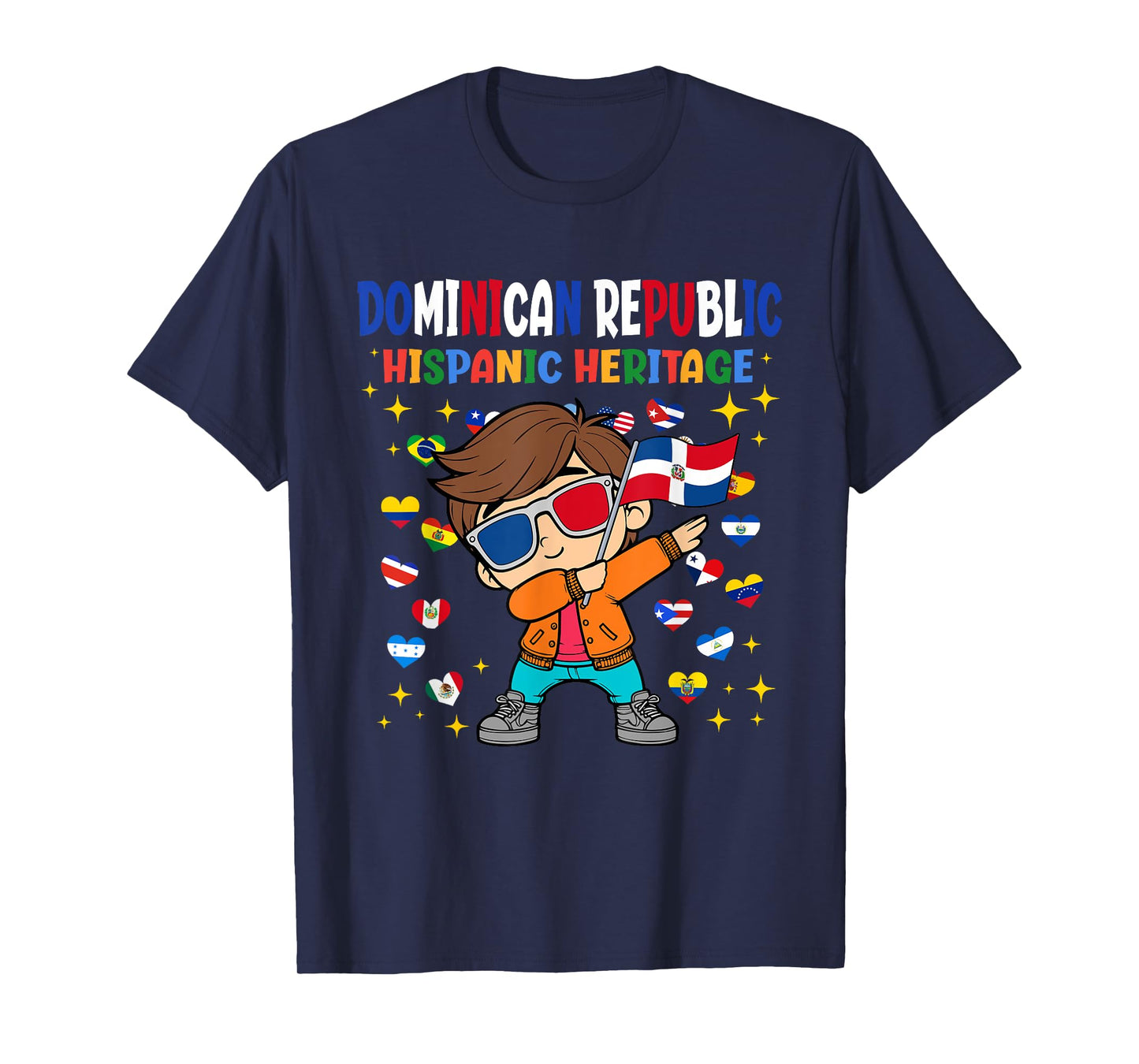 Hispanic Heritage Dominican Flag Proud Republic Boys Kids T-Shirt