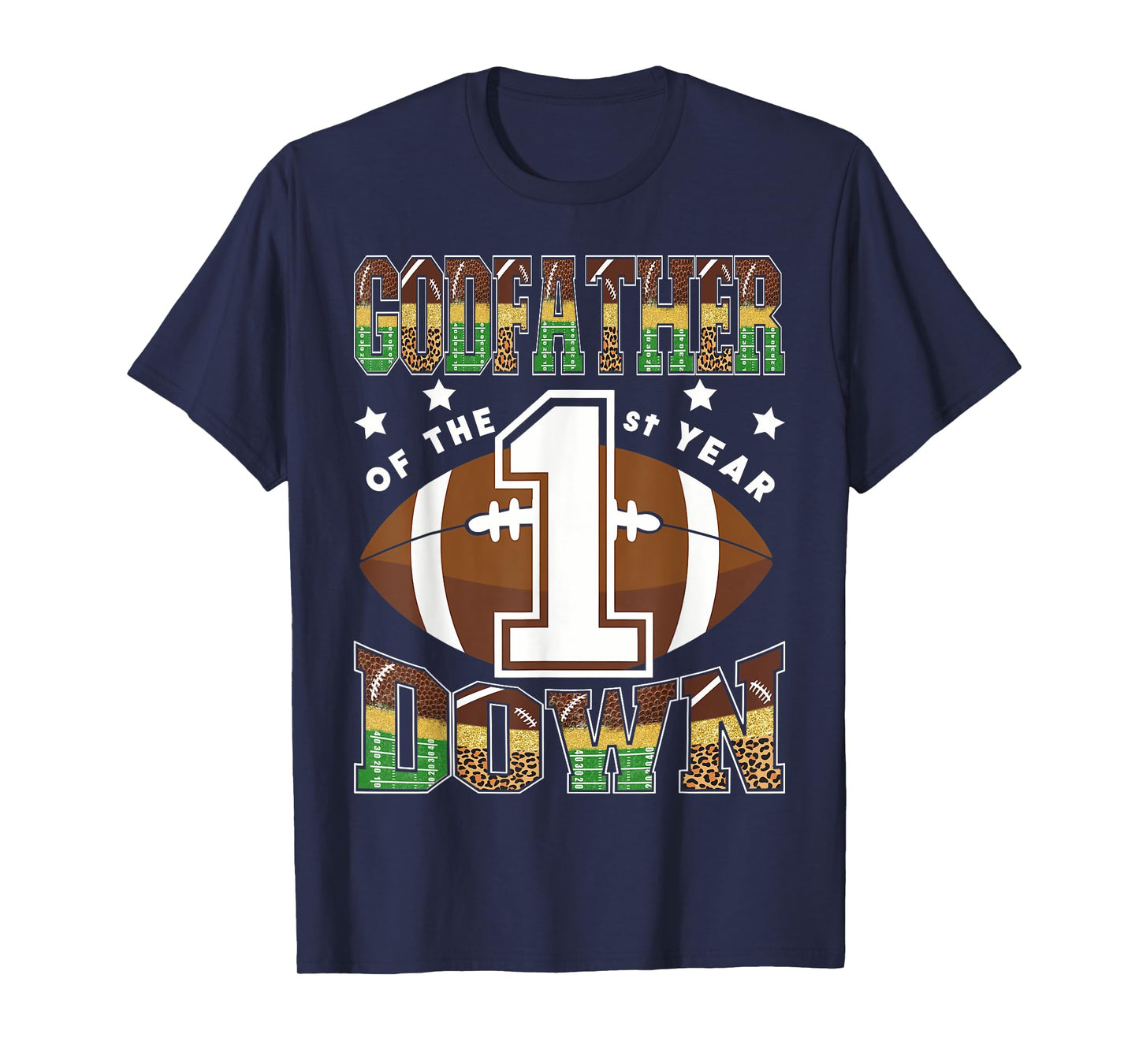 GodFather Of The 1St Year Down Football First Birthday Boy T-Shirt