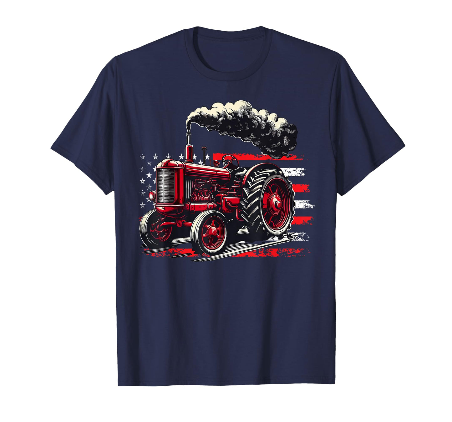American Farmer Tractor American Flag Patriotic USA Farm T-Shirt