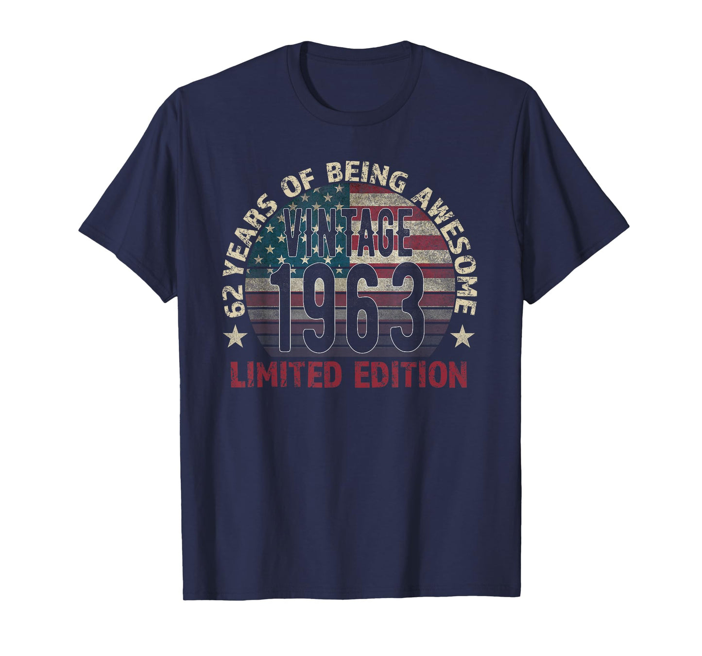 62th Birthday Gift men Vintage born 1963 turning 62 Year Old T-Shirt