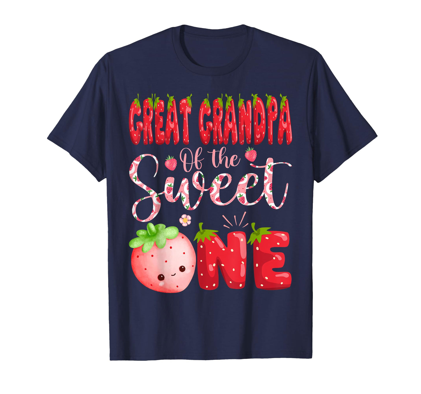 Great Grandpa Of The Sweet One 1St Birthday Girl Strawberry T-Shirt