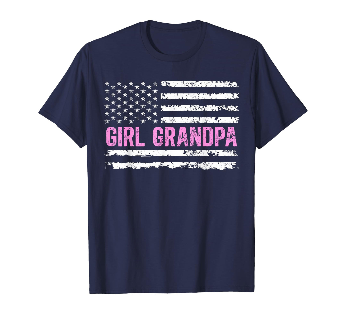 Girl Grandpa Of Girls US Flag Girl Grandfather Girls Grandpa T-Shirt