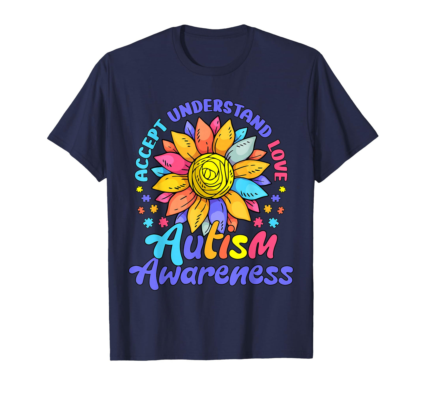 Autism Awareness Shirt Men Women kids Autism Sunflower T-Shirt
