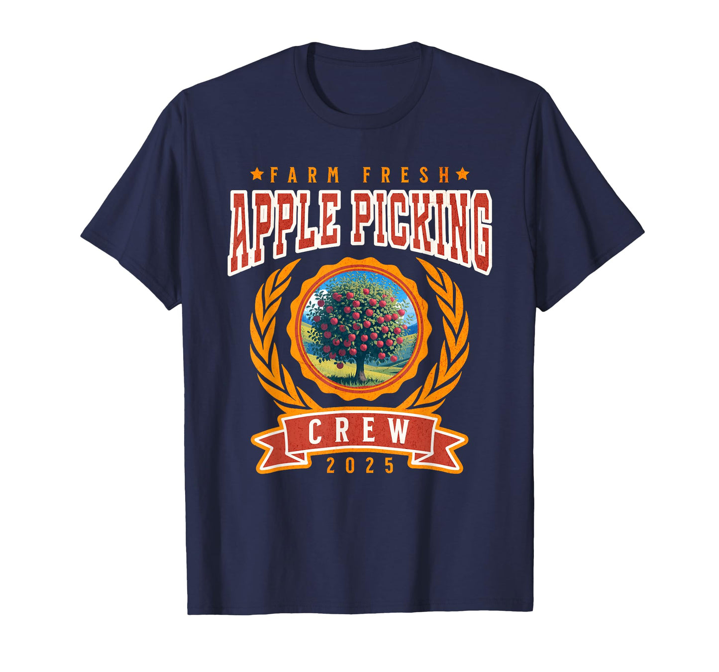 Family Apple Picking Crew 2025 Autumn Apples Fall Activity T-Shirt