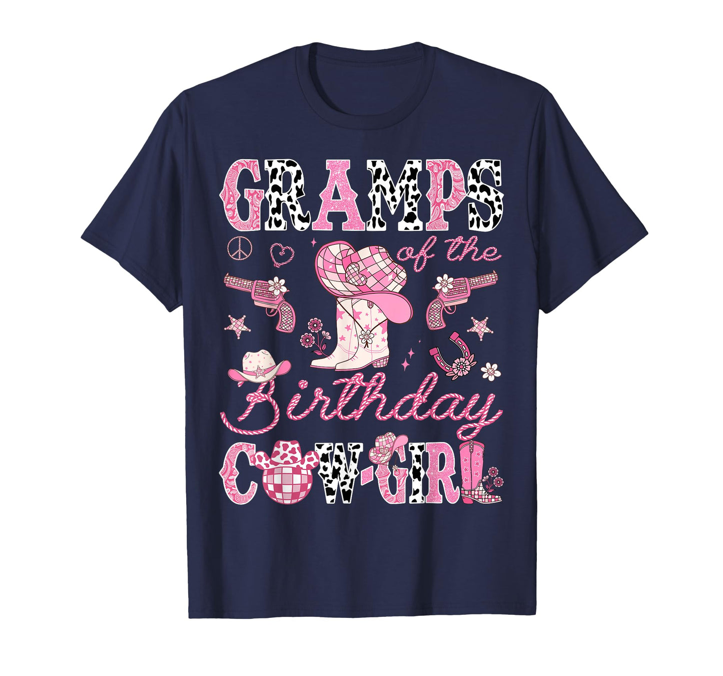Gramps Of The Birthday CowGirl Pink Disco Rodeo Gramps T-Shirt