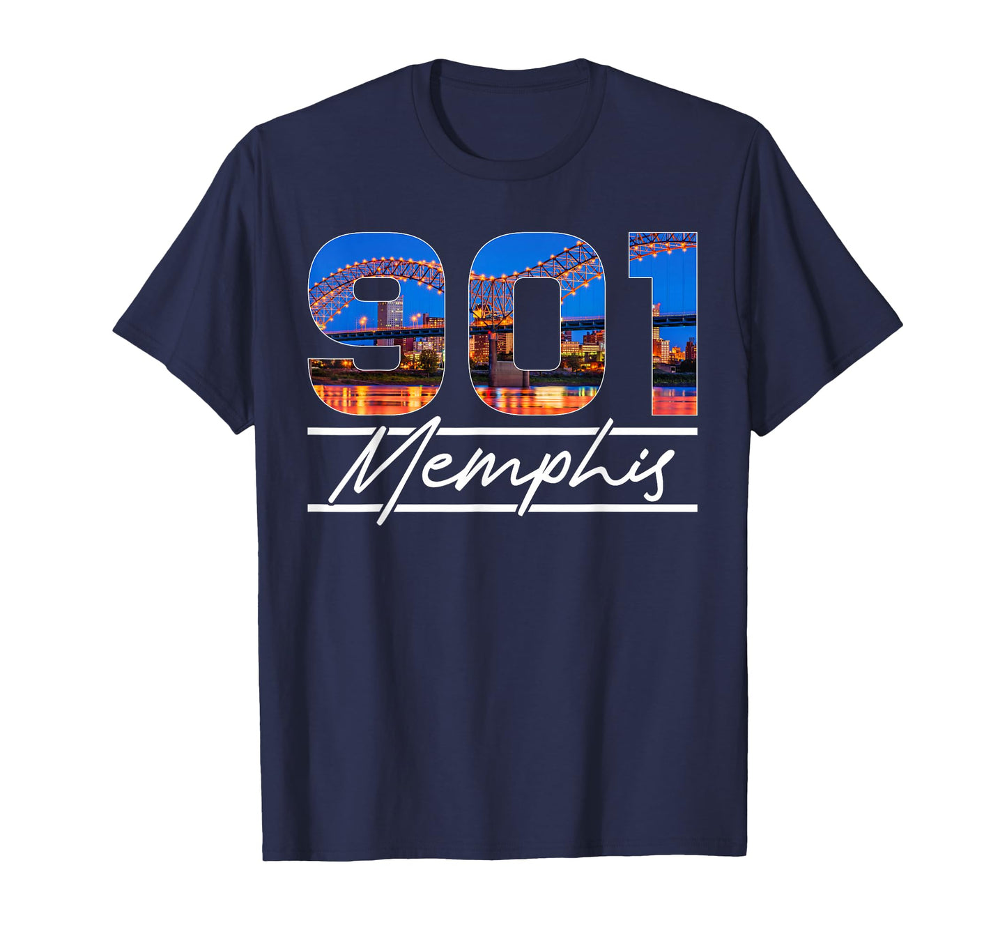 Vintage Memphis Tennessee 901 Area Code Skyline T-Shirt
