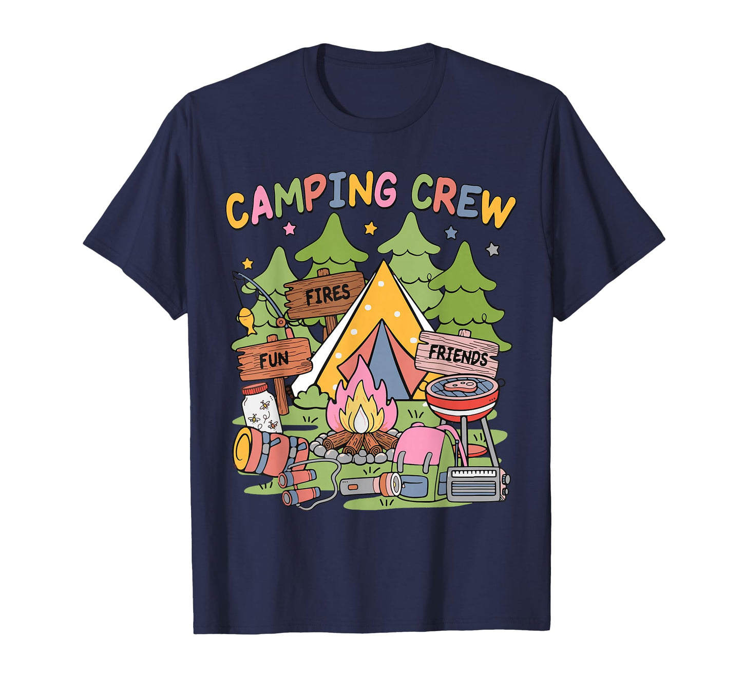 Camping Crew Family Matching Group Friends Men Women Kids T-Shirt