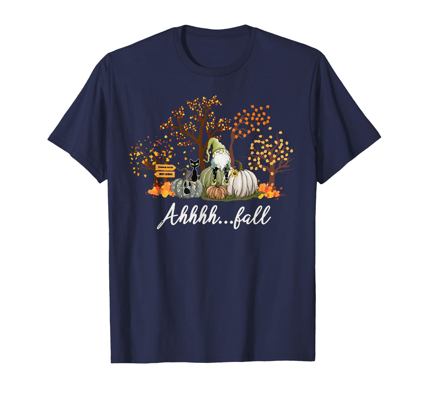 Ahhh... Fall Gnome Pumpkin Season Autumn Leaves Thanksgiving T-Shirt