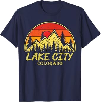 Vintage Lake City Colorado CO Mountains Hike Hiking Souvenir T-Shirt