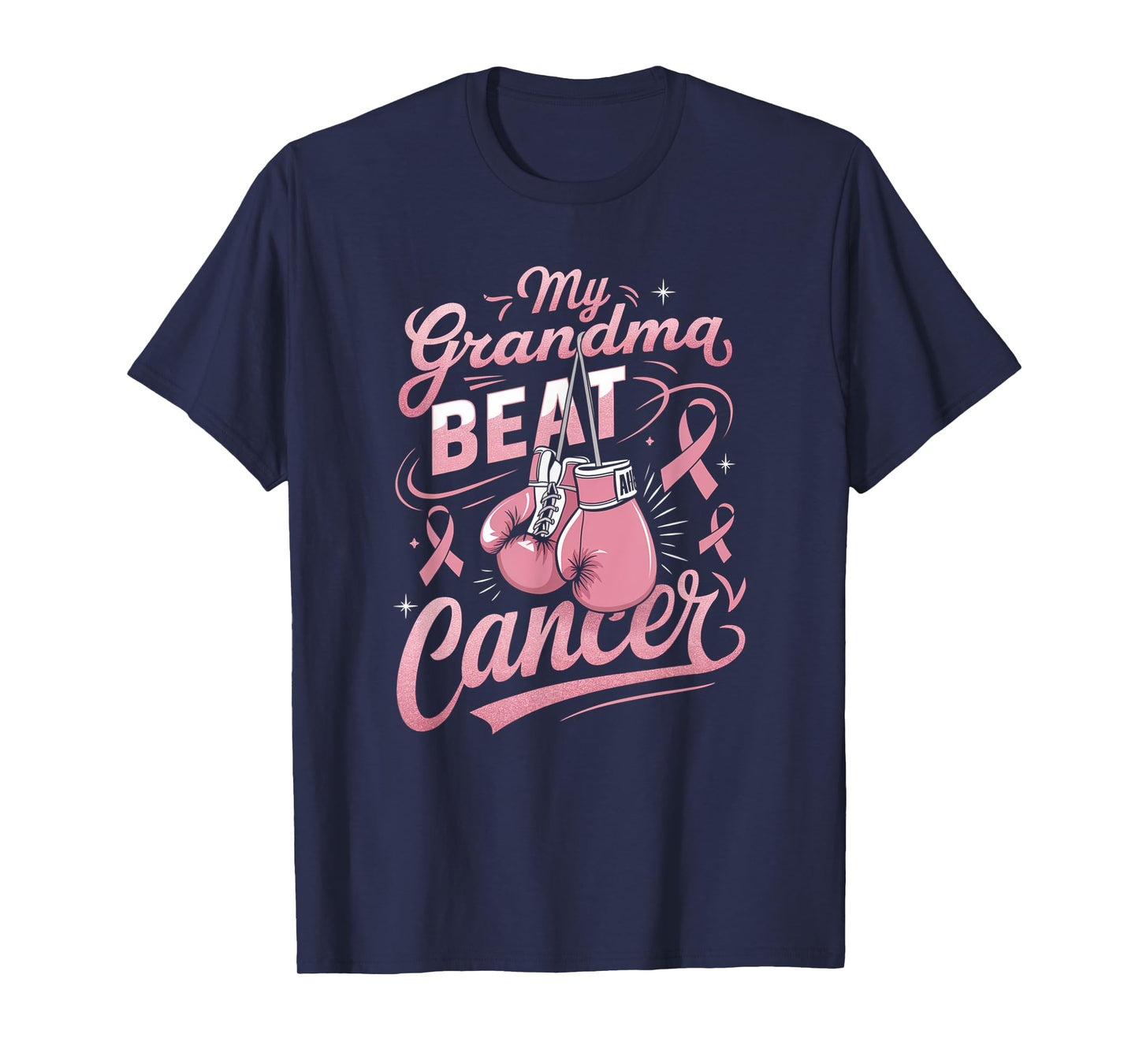My Grandma Beat Cancer Support Breast Cancer Awareness T-Shirt