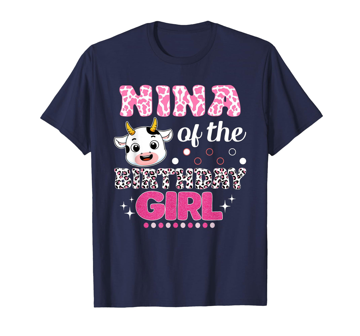 Nina of The Birthday Girl Cow Farm Family 1St Birthday T-Shirt