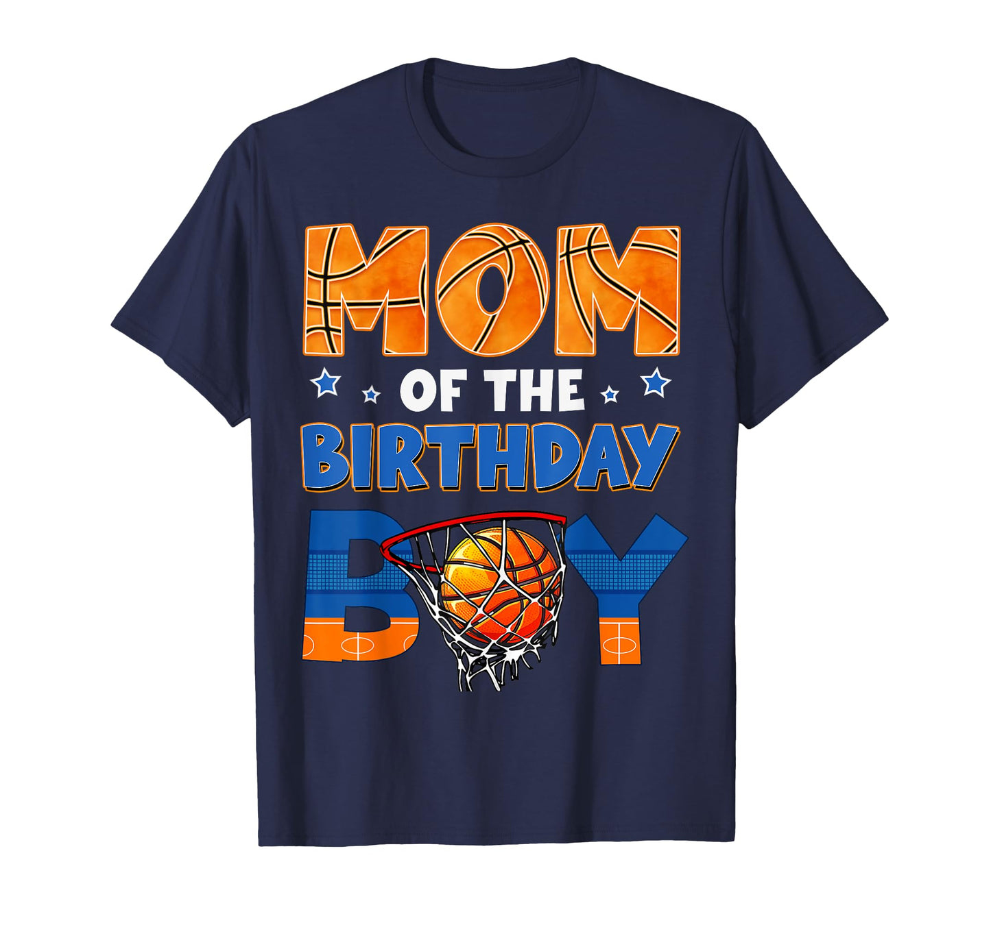 Mom Of The Birthday Boy Basketball Baller Bday Family Party T-Shirt