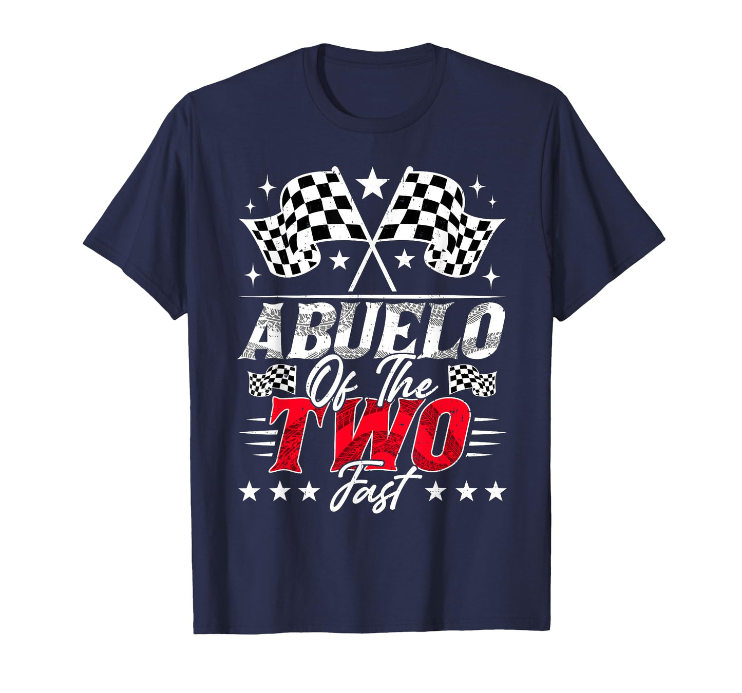 Abuelo Of The Two Fast Second Birthday Racing Car Family T-Shirt