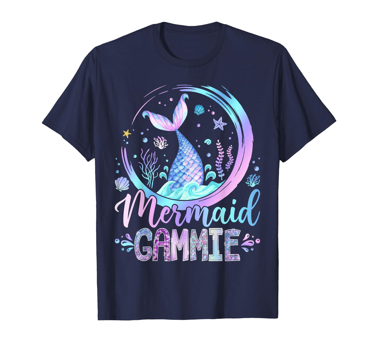 Mermaid Gammie Family Matching Girl Birthday Party T-Shirt