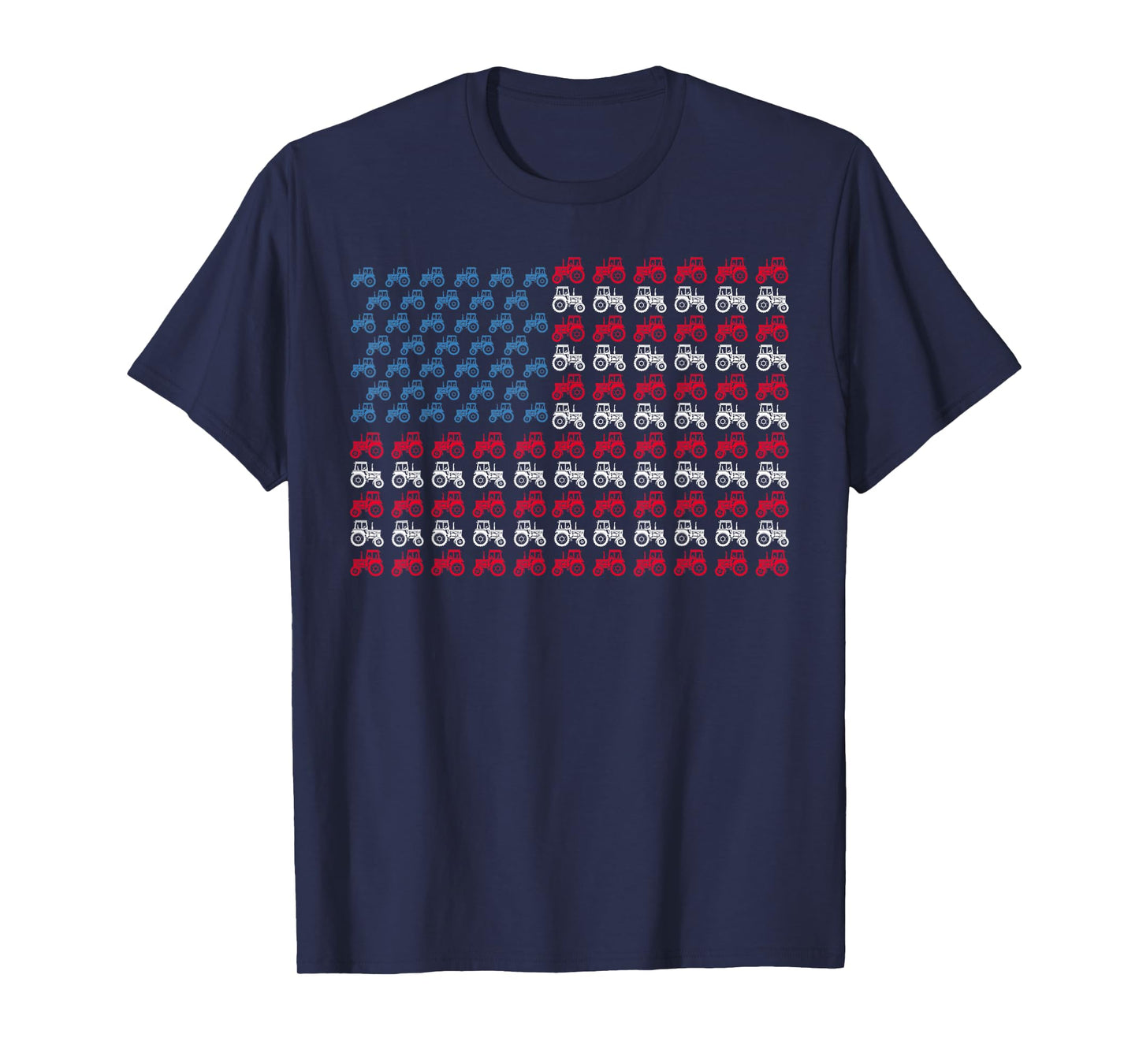 Farmer Tractors Arrange Into American Flag 4th Of July T-Shirt for Women Kids Men