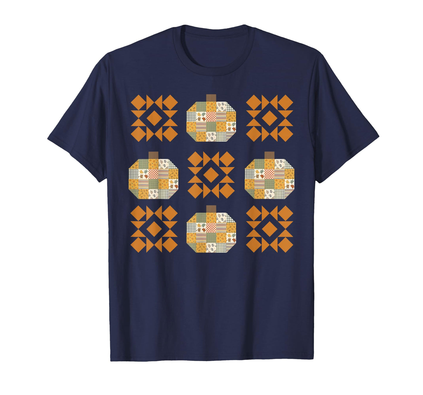 Patchwork Quilter Fall Pumpkin Quilt Block Autumn Quilting T-Shirt