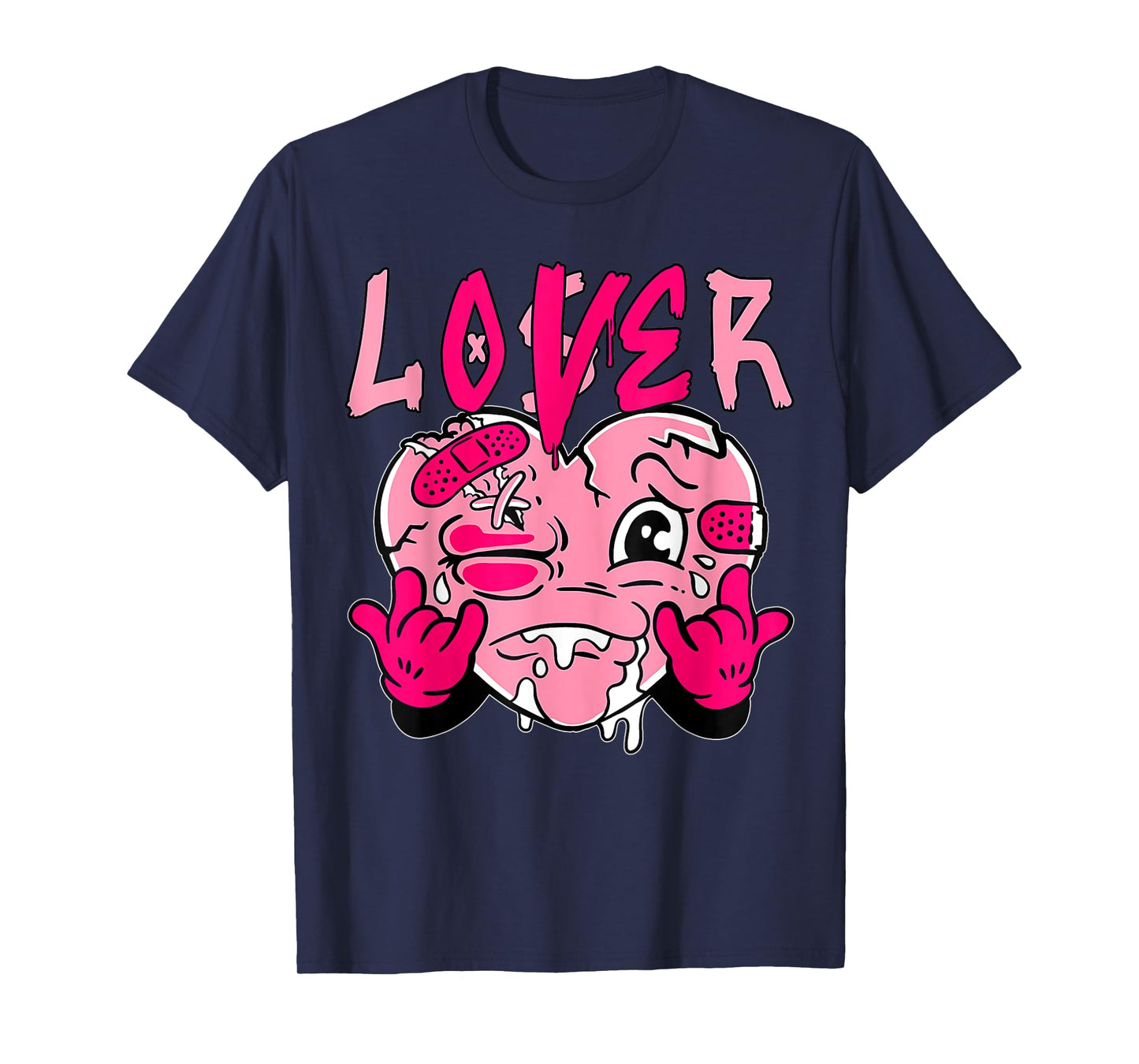 Pink Loser Lover Pink Drip Heart Matching Tee For Men Women T-Shirt
