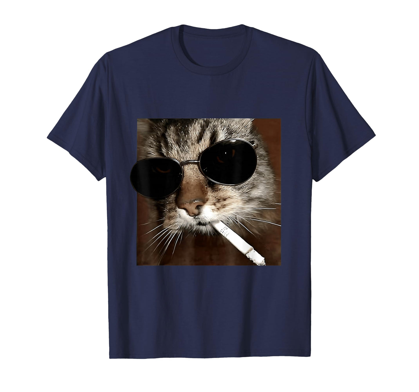 Cat Meme Wearing Sunglass And Smoking Cigarette Gangster Cat T-Shirt