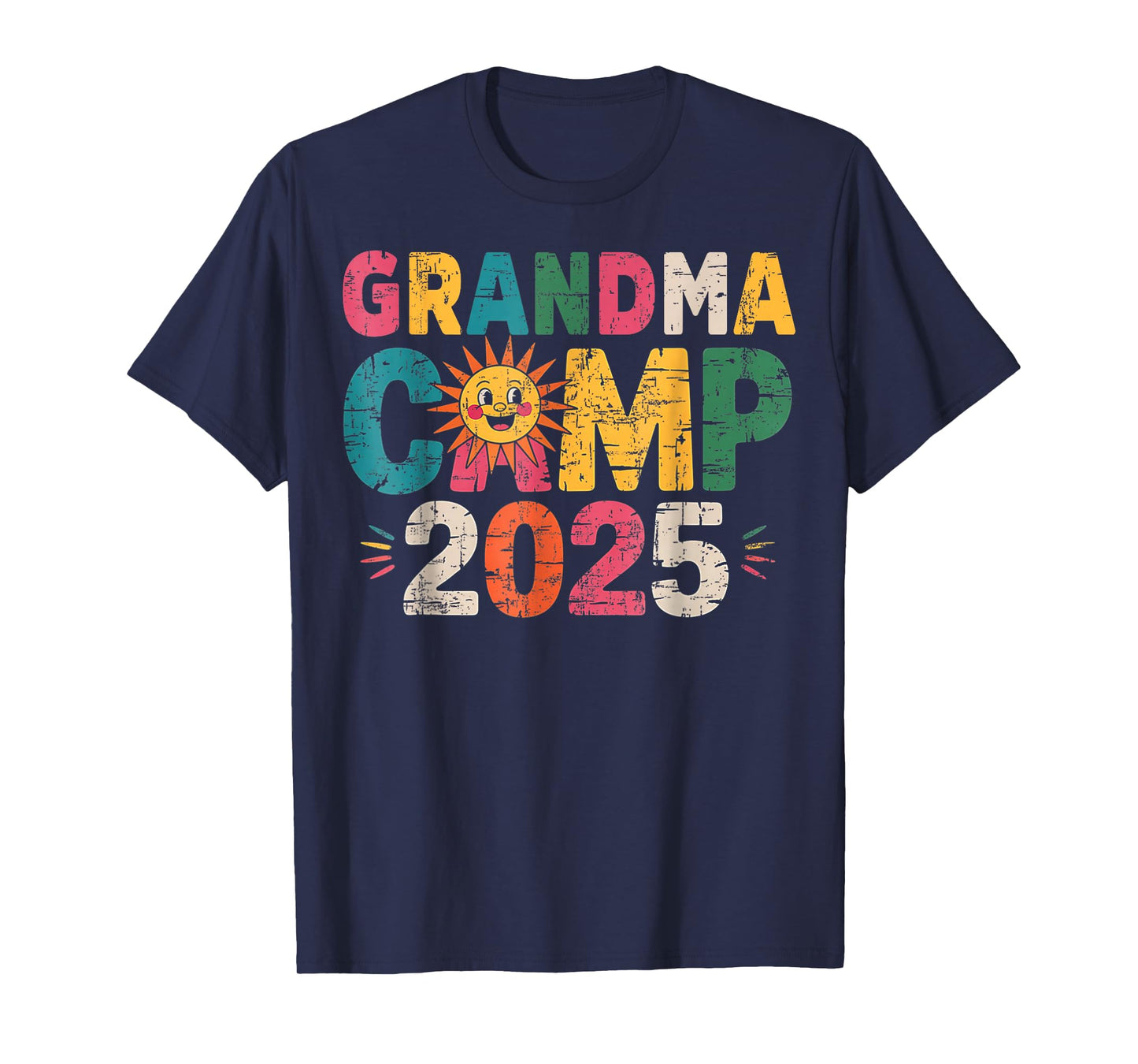 Grandma Camp 2025 Family Vacation Summer Camping Crew Kids T-Shirt