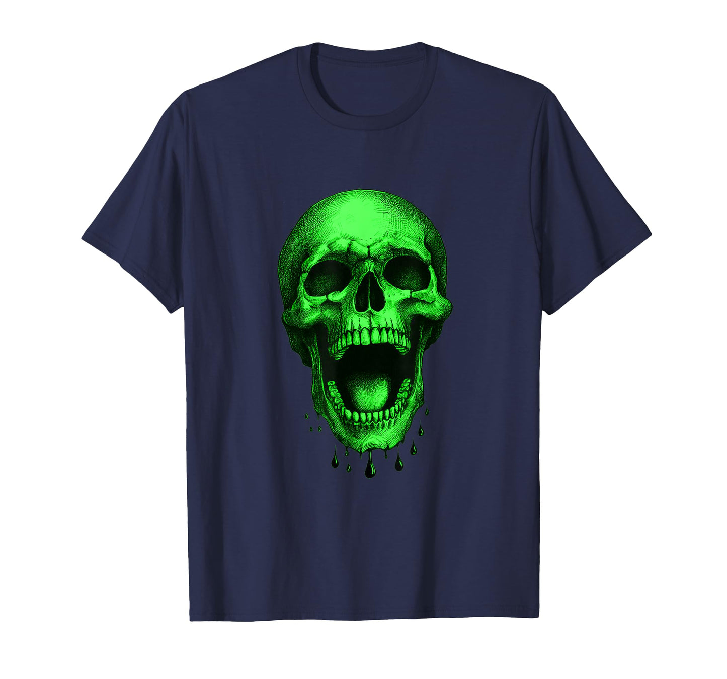 Neon Green Halloween Skull – Freaky! T-Shirt