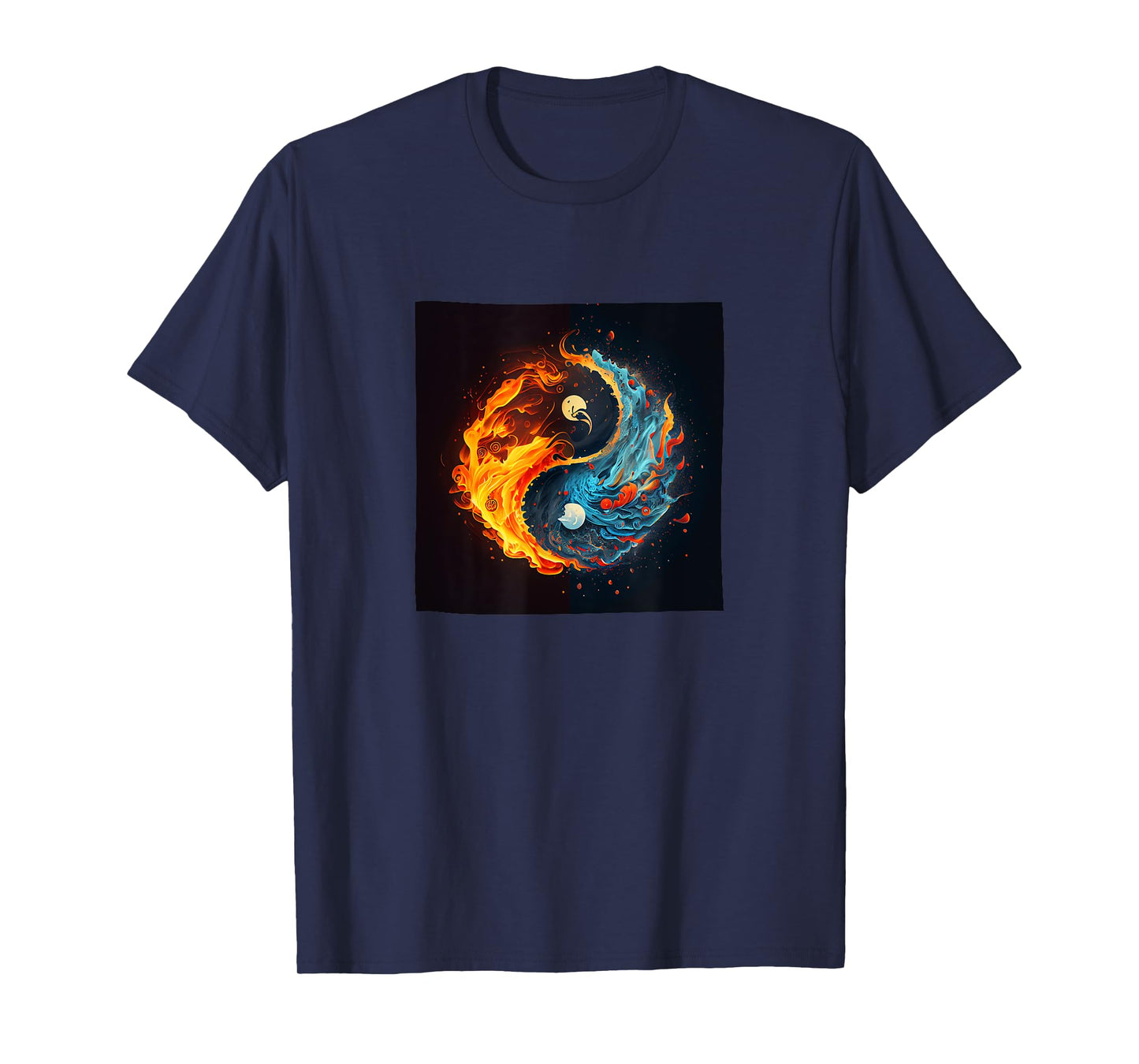 Yin And Yang Fire And Water Graphic T-Shirt