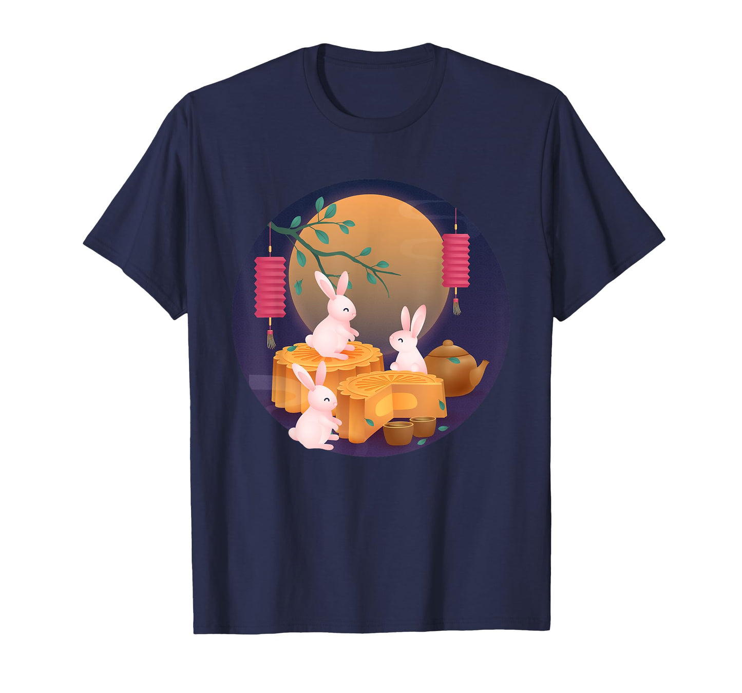 Mid-Autumn Festival Cute Rabbit Mooncake Party Boys Girls T-Shirt