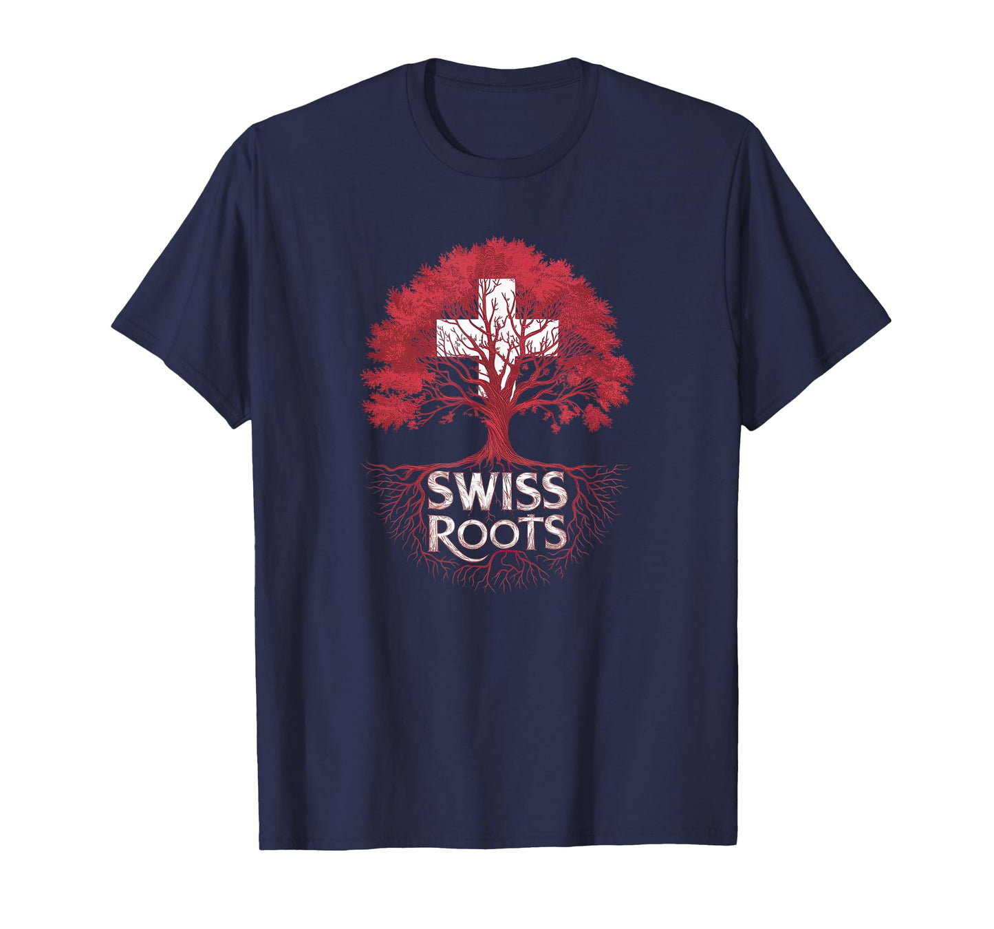 Swiss Roots - Switzerland Flag Colors Family Tree Souvenir T-Shirt