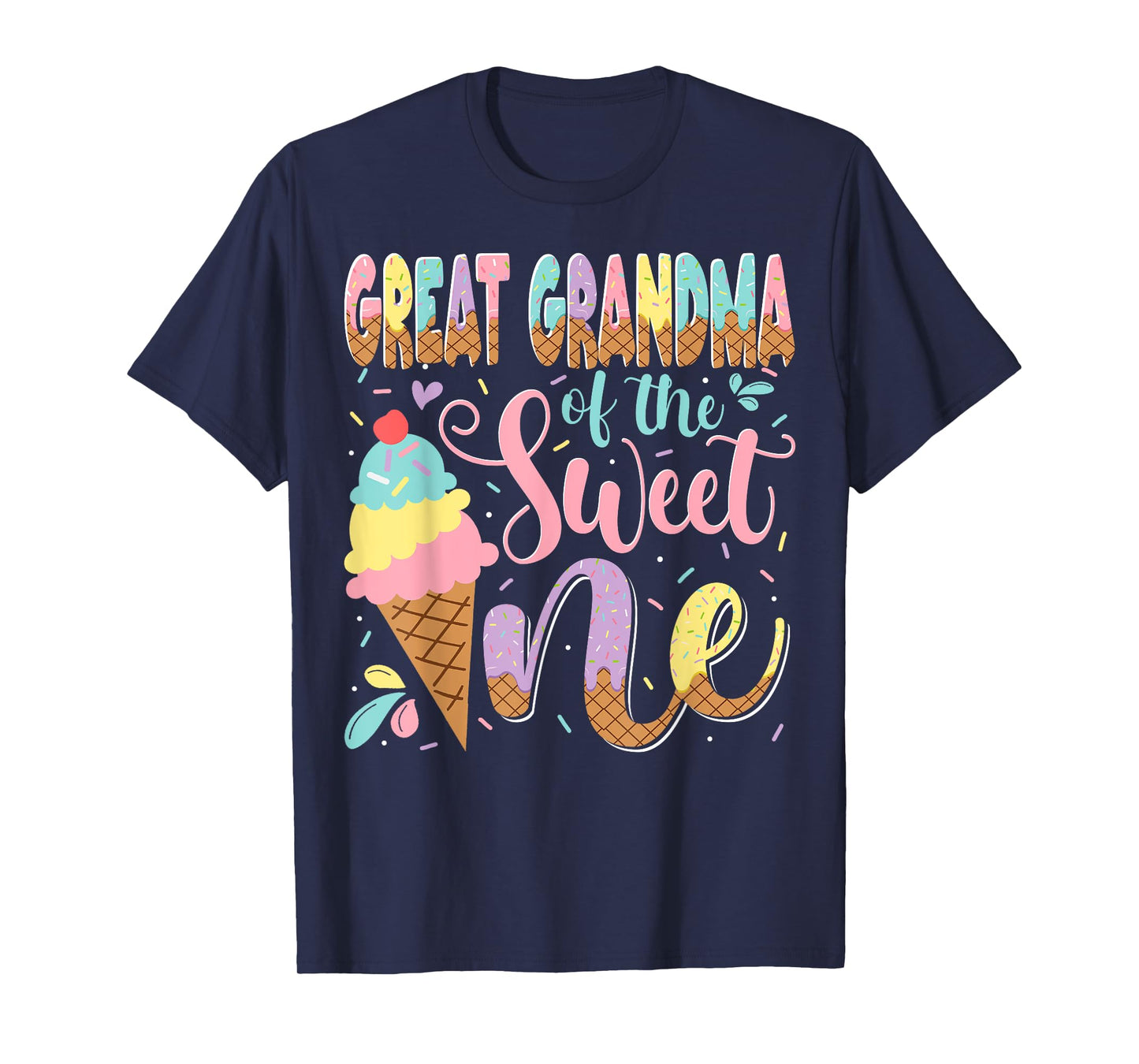 Great Grandma Of The Sweet One Ice Cream 1St Birthday Party T-Shirt