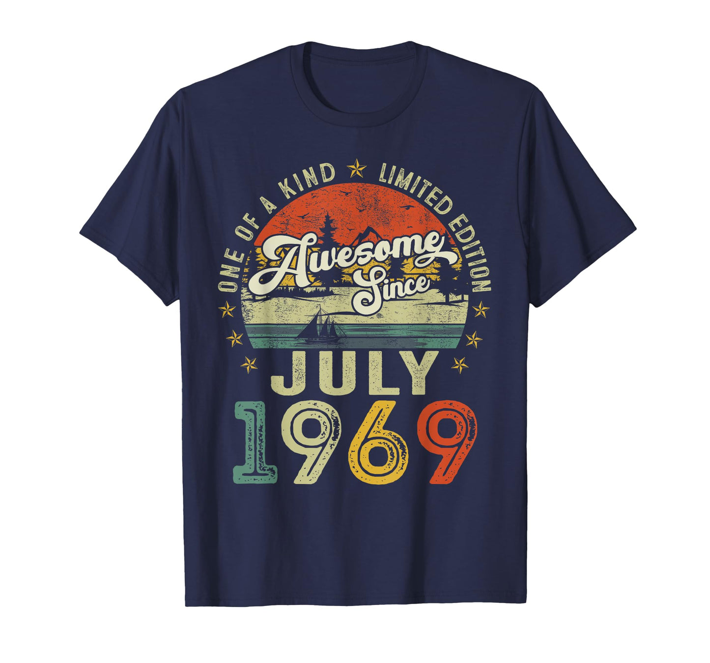 Retro 56 Years Old Vintage July 1969 56th Birthday Men Women T-Shirt