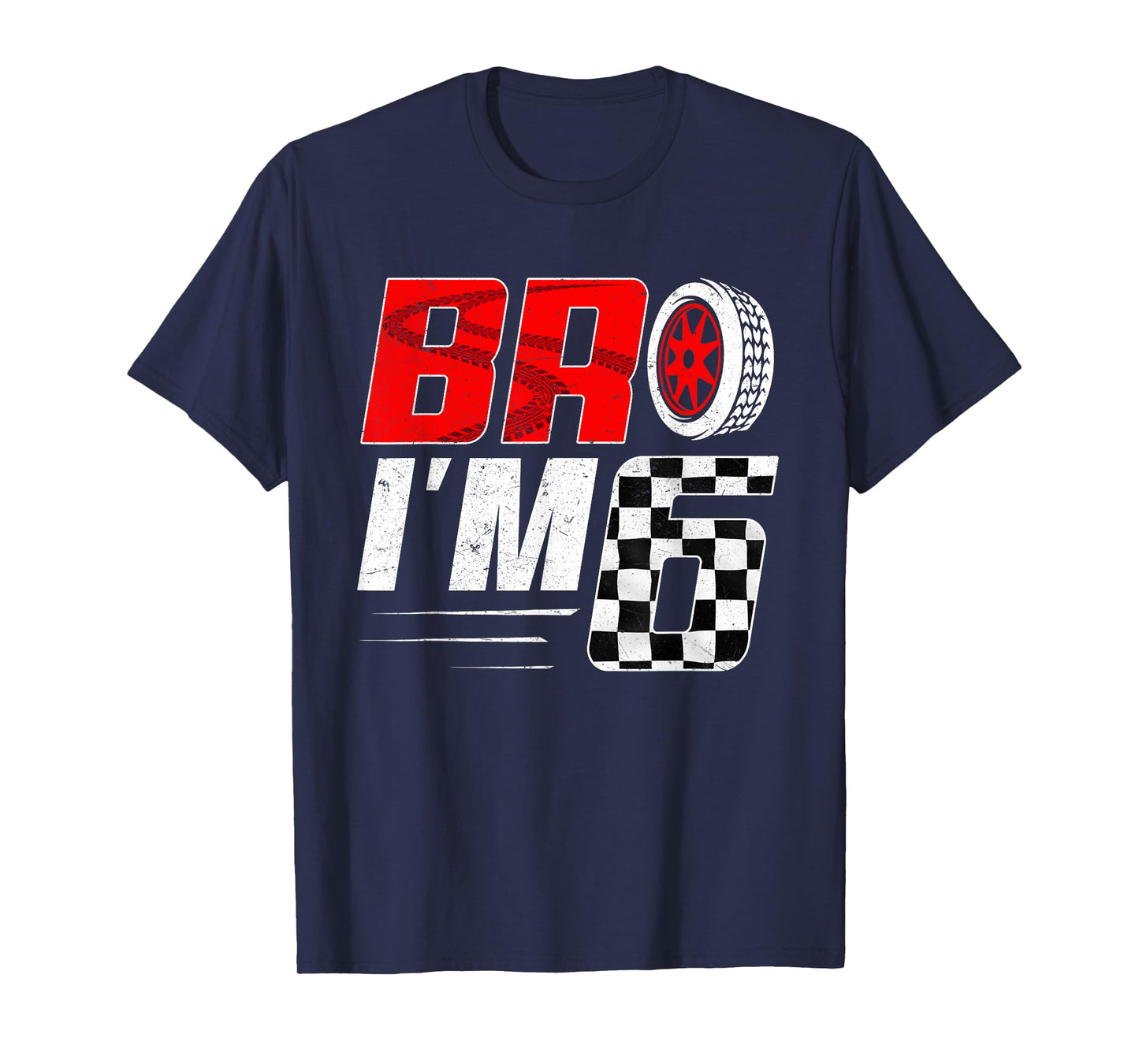 Kids Birthday Boy 6 Six Race Car 6th Birthday Racing Driver T-Shirt