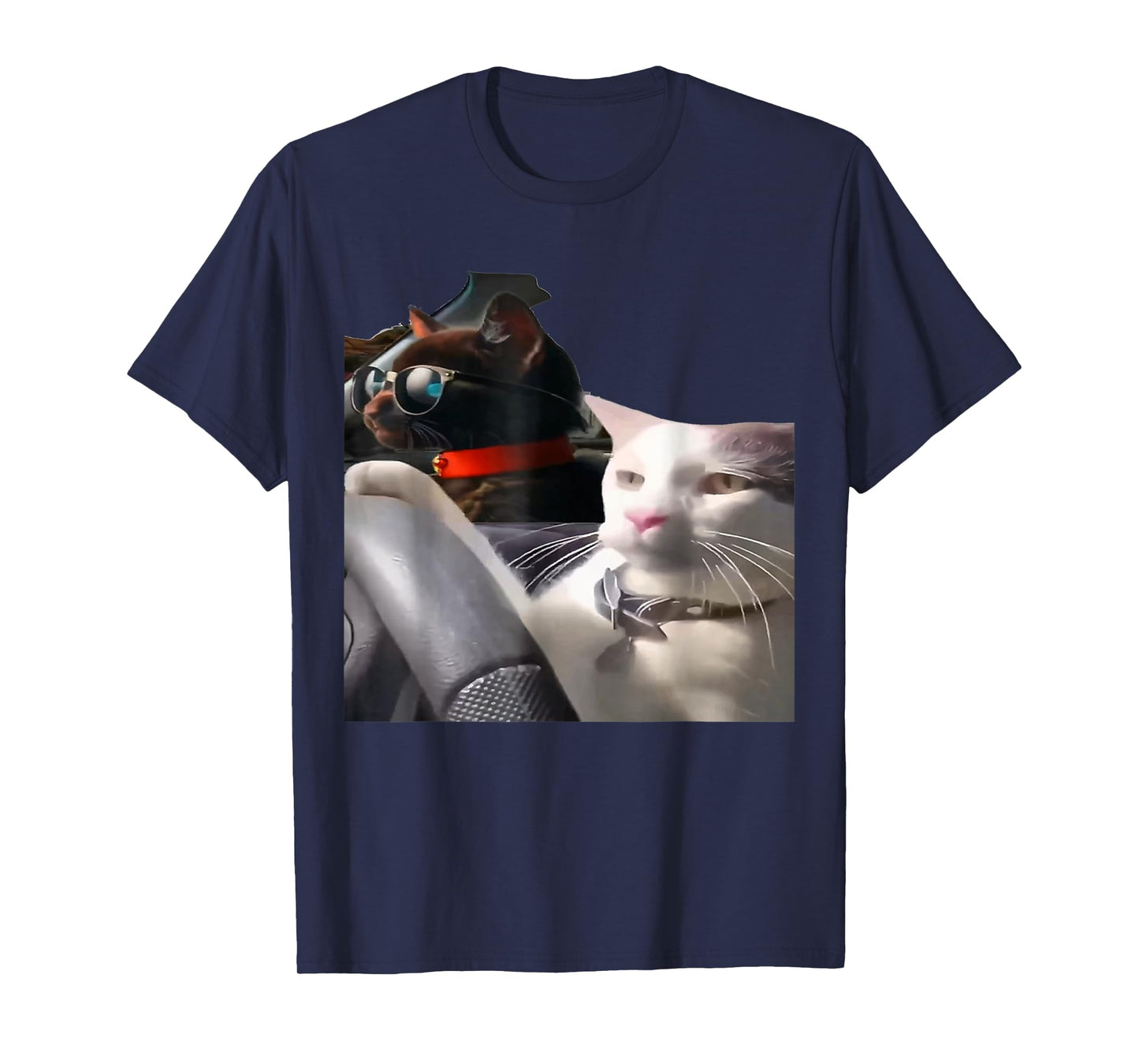 Cat Driving Meme T-Shirt for Men Women