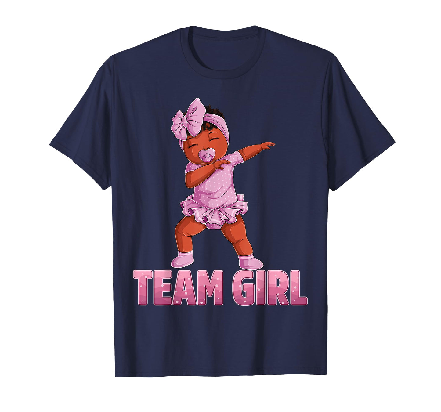 Gender Reveal Party Team Black Girl Baby Announcement Women T-Shirt