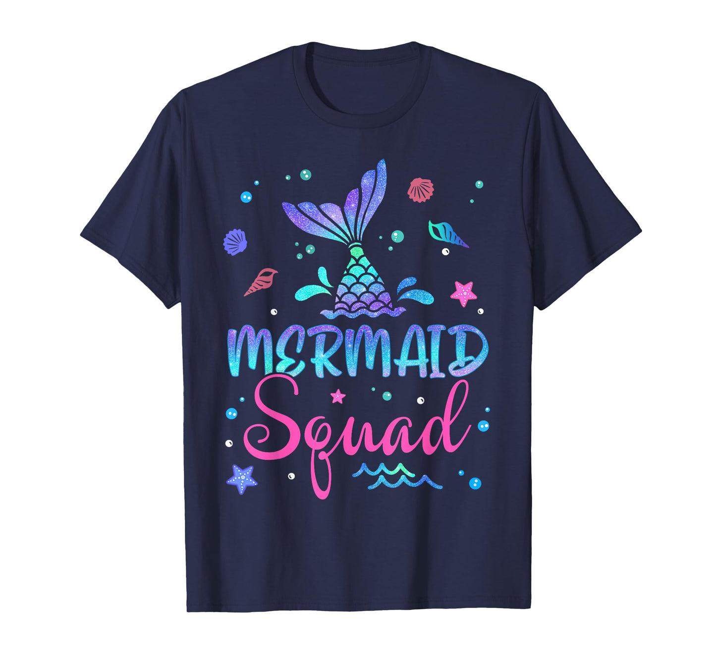 Mermaid Squad Birthday Mermaid Tail Family Matching Beach T-Shirt for Men Women Girls Kids